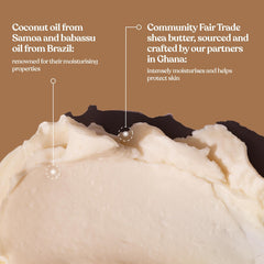 The Body Shop coconut and shea close-up showing natural ingredients and nourishment