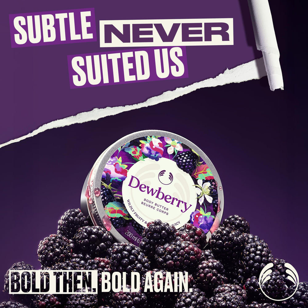 The Body Shop dewberry body butter inside travel pouch for portability and convenience benefit