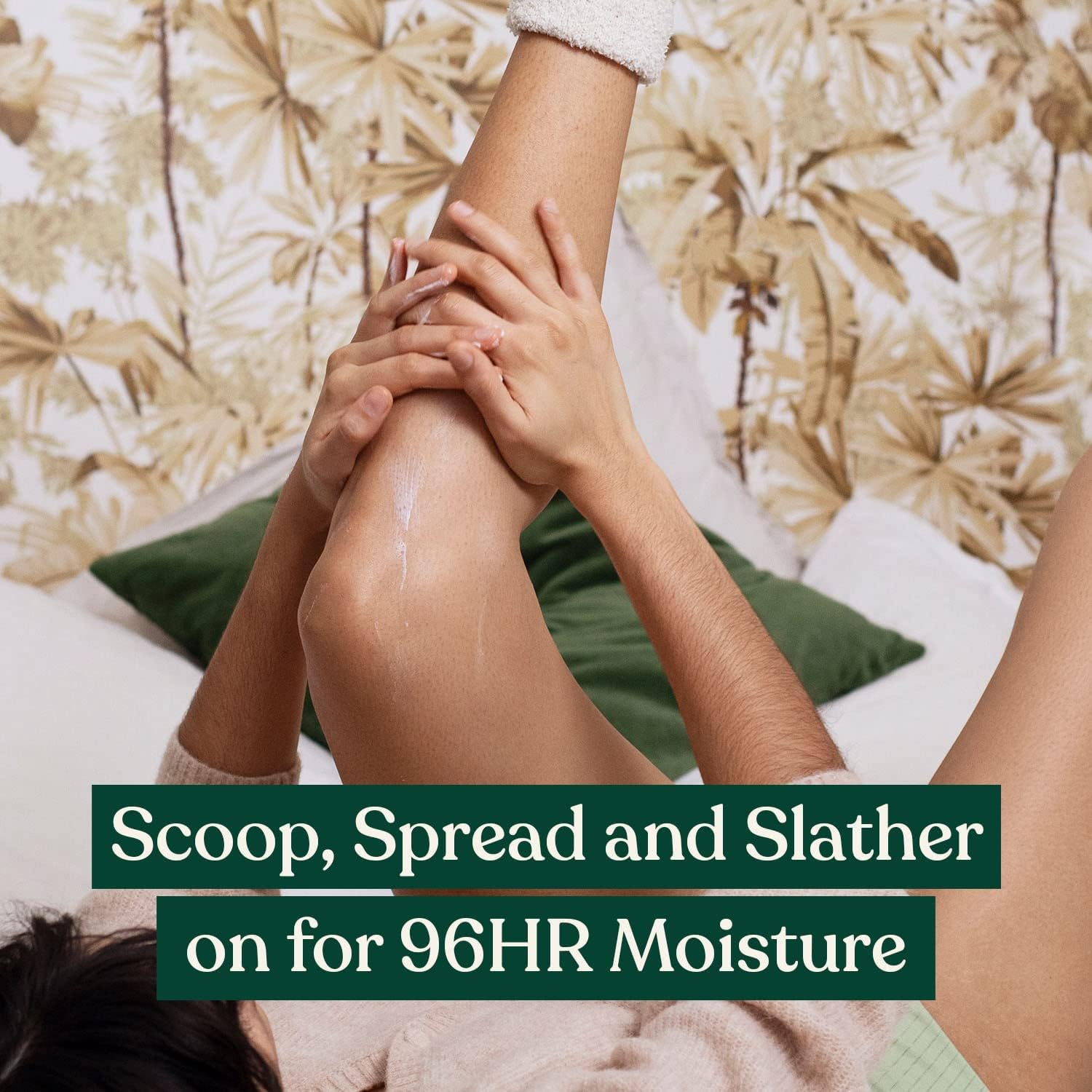 The Body Shop mango body butter being applied to elbow to show targeted hydration benefit