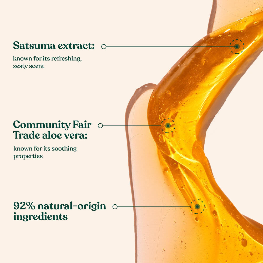 The Body Shop satsuma foam closeup showing creamy lather for effective cleansing benefit