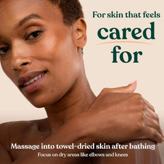 The Body Shop shea on elbow showing smoothing and softening benefit