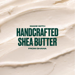 The Body Shop shea tub label highlighting ingredients and sustainability benefit