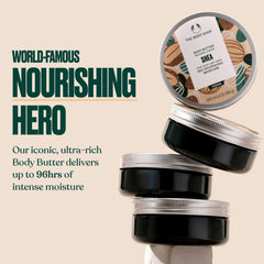 The Body Shop shea butter open tub revealing rich non-greasy cream