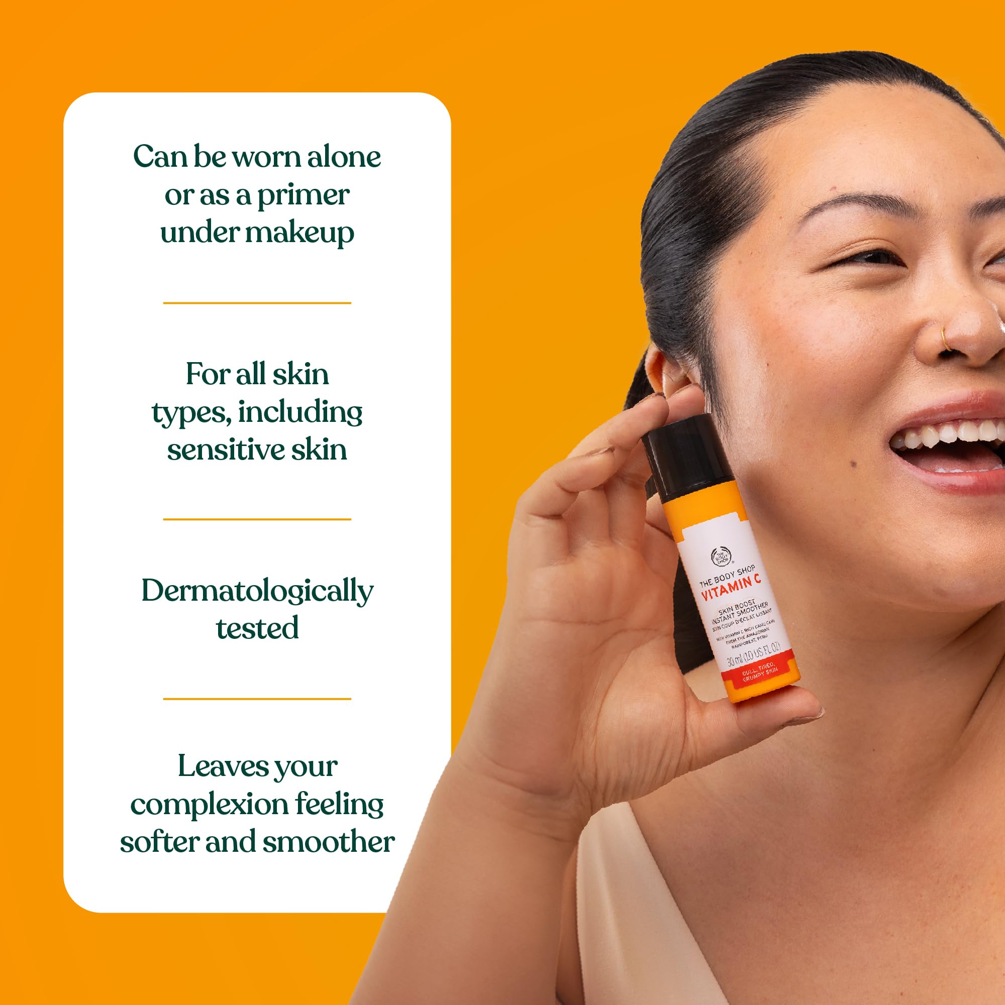 The Body Shop serum in a morning routine delivering instant glow