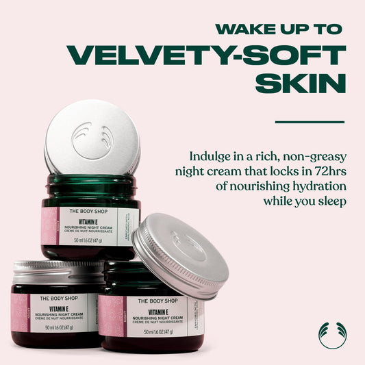 Close-up of creamy texture inside jar, The Body Shop demonstrating non-greasy absorbent feel