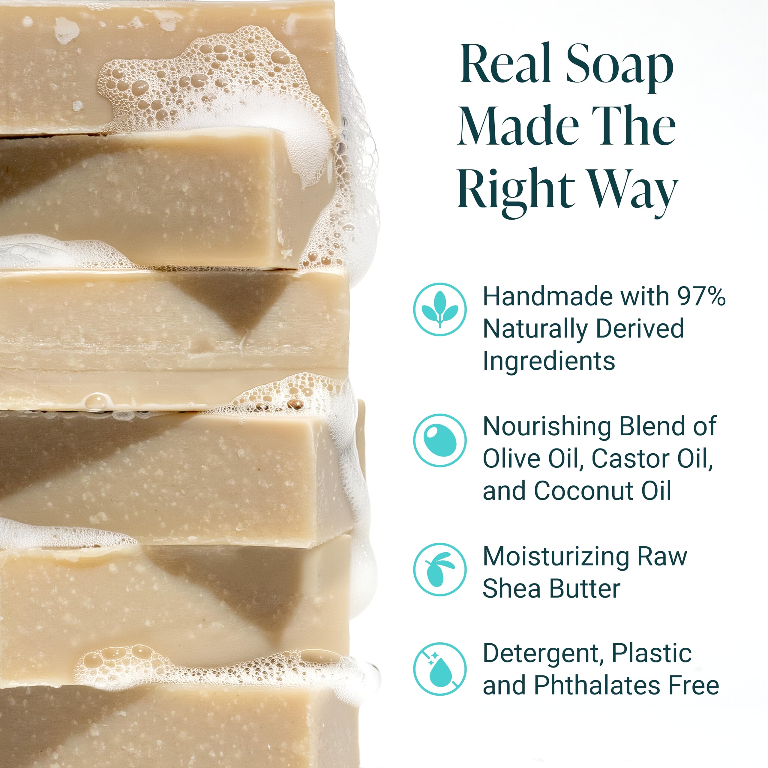 The Bubble Factory soap lathering on skin showing creamy moisturizing foam