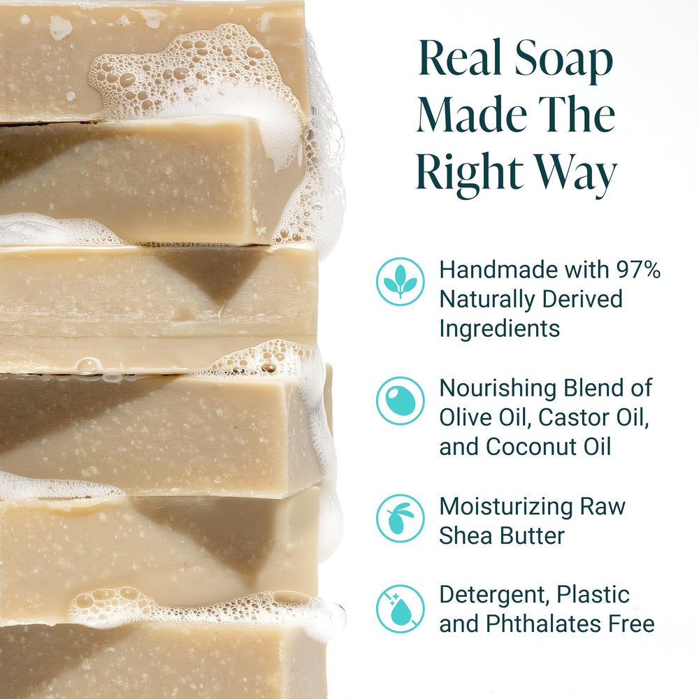 The Bubble Factory soap lathering on skin showing creamy moisturizing foam
