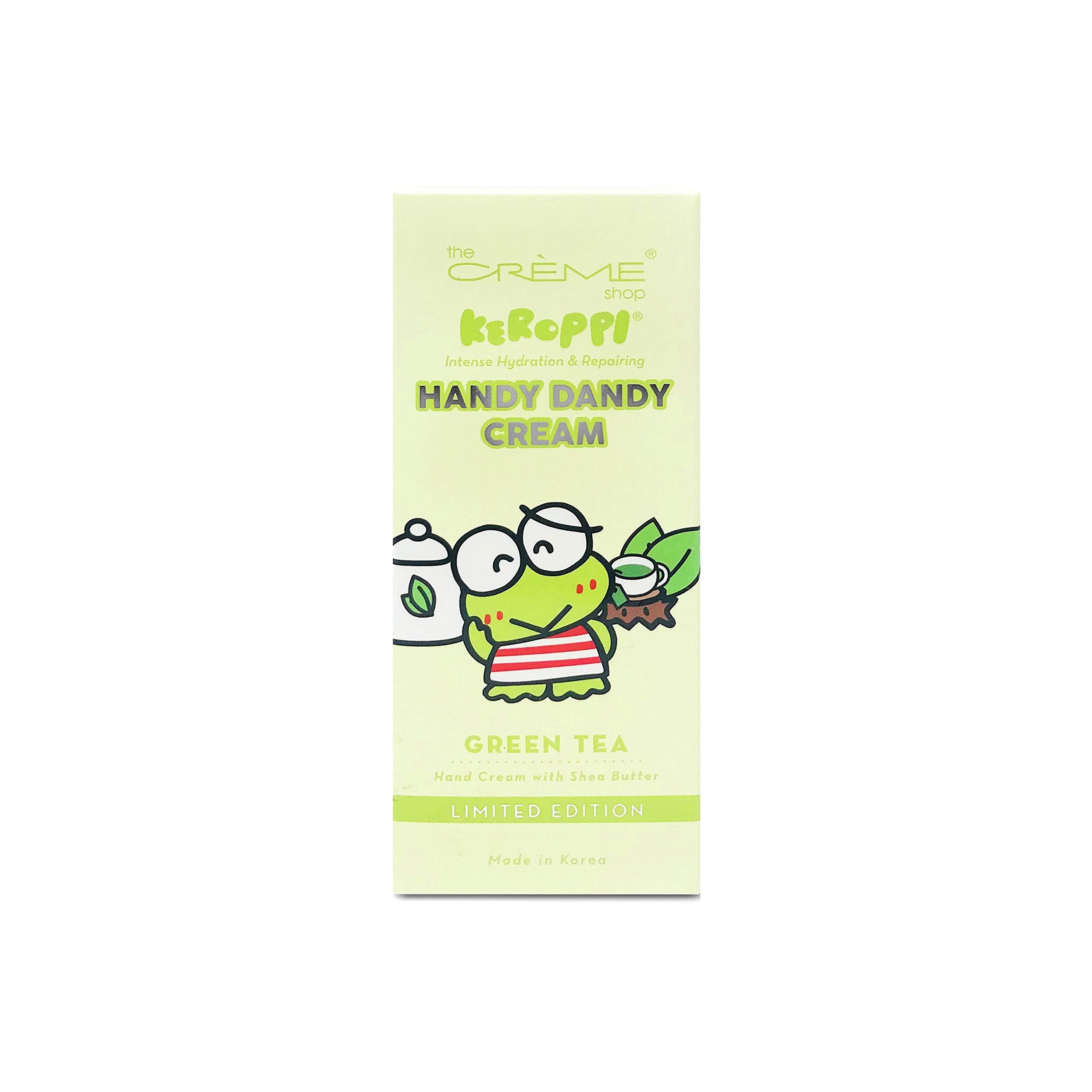 The Crème Shop Hello Kitty green tea texture close-up showing lightweight, fast-absorbing cream for quick hydration
