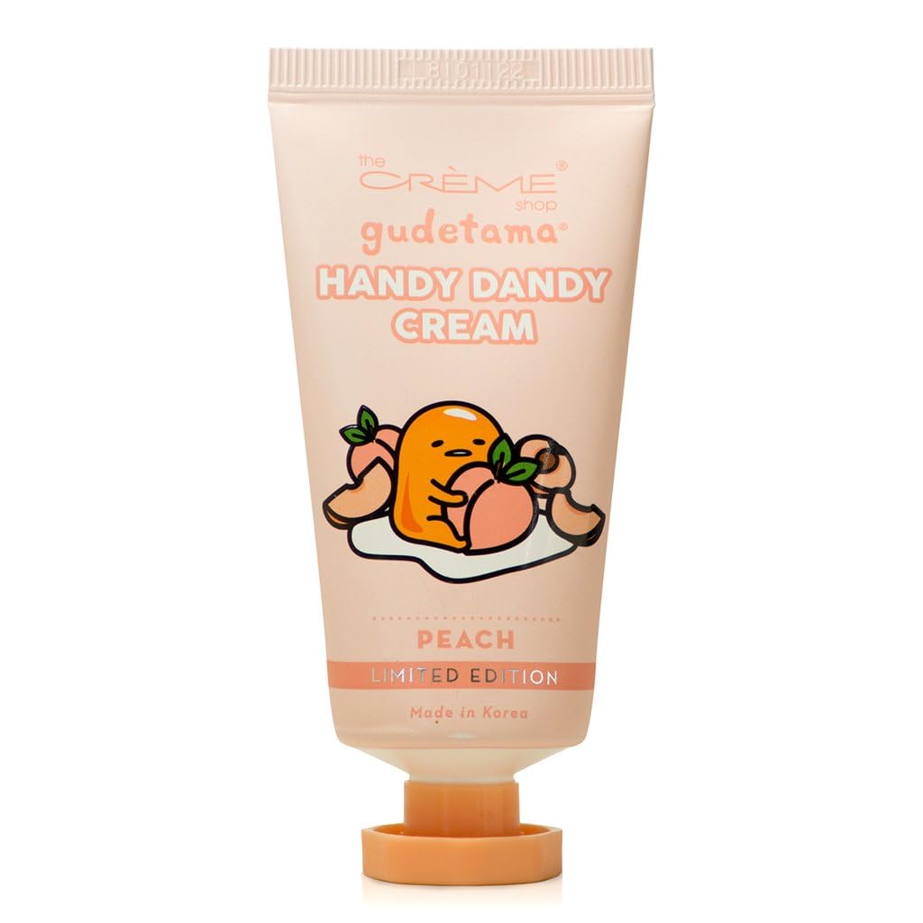 The Crème Shop Hello Kitty peach front packaging showing compact tube with cute design and travel convenience