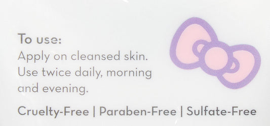 The Crème Shop Hello Kitty moisturizer texture close-up highlighting lightweight hydrating feel