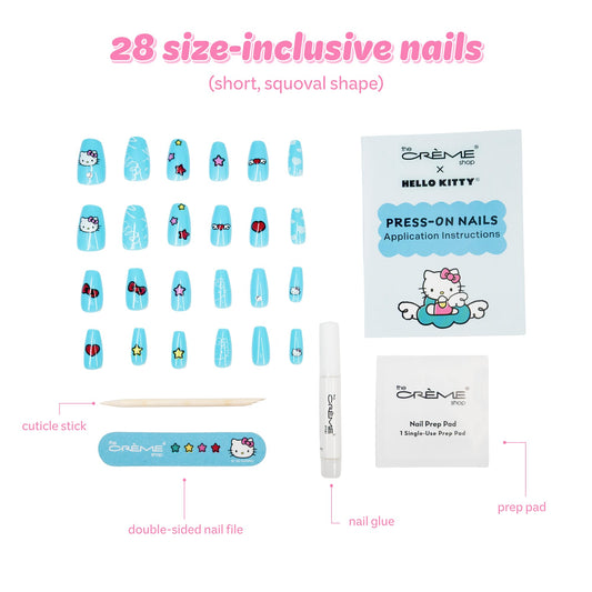 Close-up of nail art detail showing The Crème Shop pattern and smooth finish