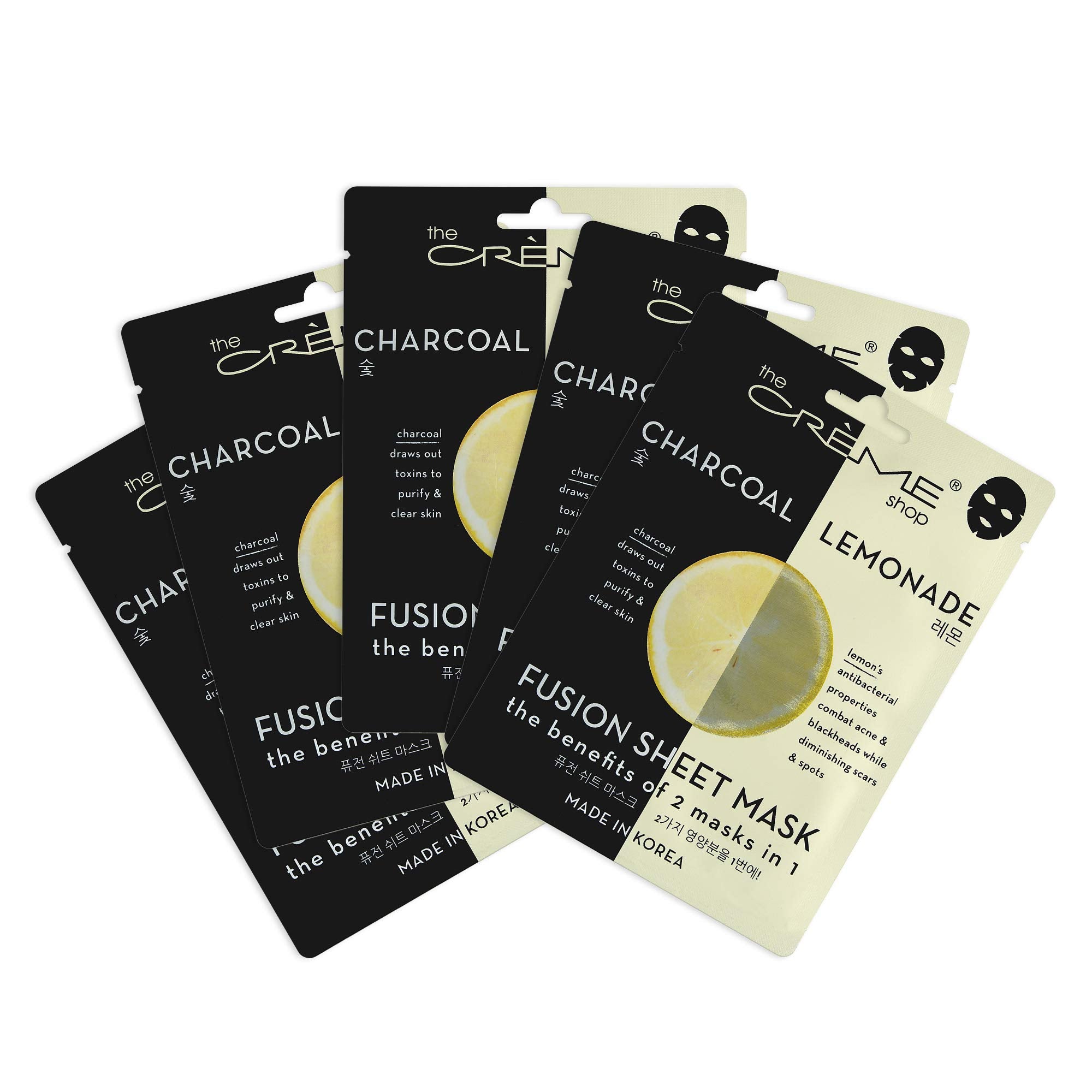 The Crème Shop front packaging showing the five-pack and formula variety for quick skin boosts