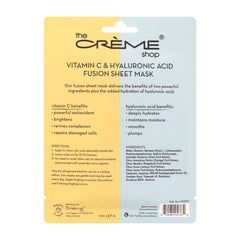 The Crème Shop model wearing the full face mask illustrating easy application and radiant glow