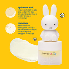 The Crème Shop Miffy balm applied on lips showing natural mango tint