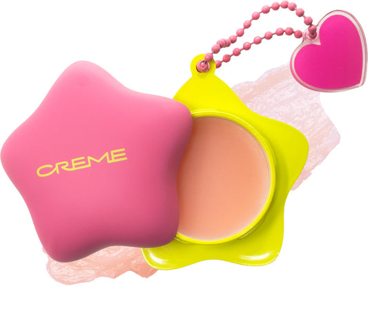 The Crème Shop lip butter front packaging showing cute keychain benefit