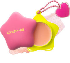 The Crème Shop lip butter front packaging showing cute keychain benefit