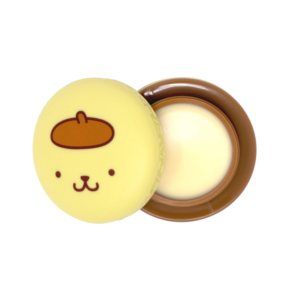 The Crème Shop Pompompurin macaron in hand demonstrates compact size and easy daily carry
