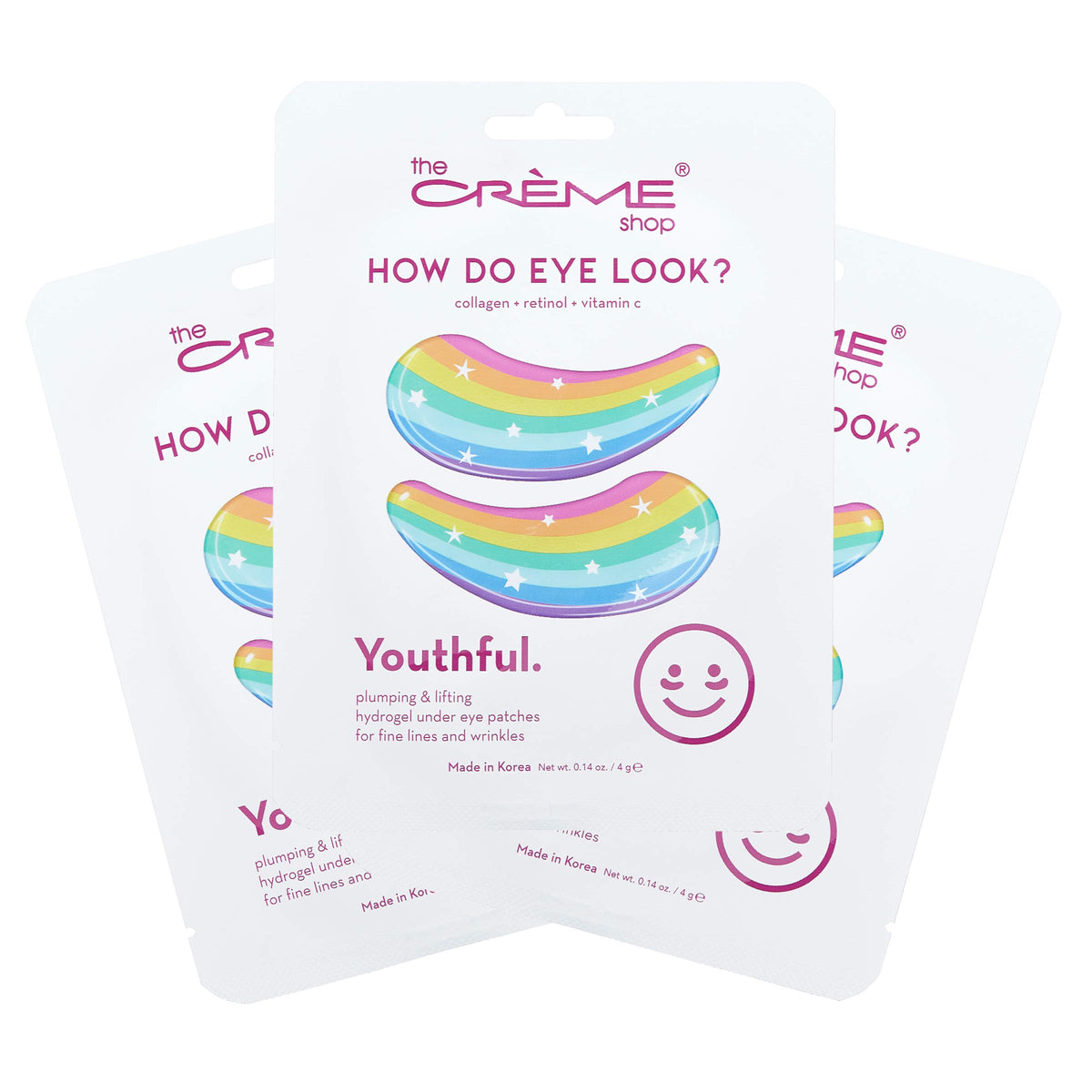The Crème Shop front packaging showing three-pack and product branding for quick refresh