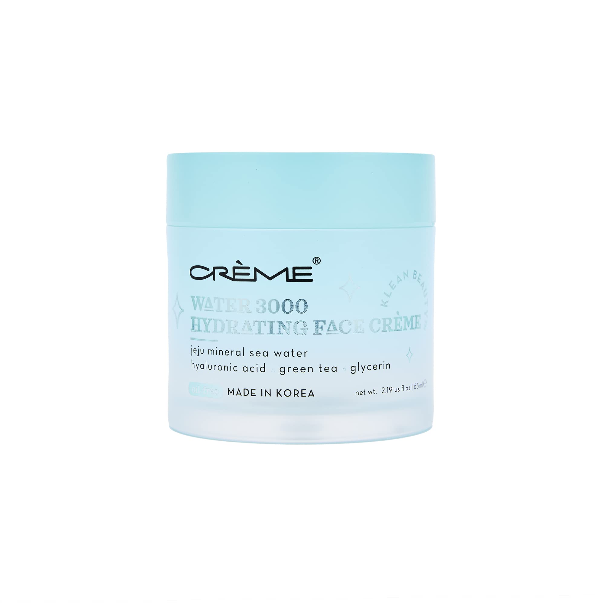 The Crème Shop jar front view showing label and clean design for easy identification