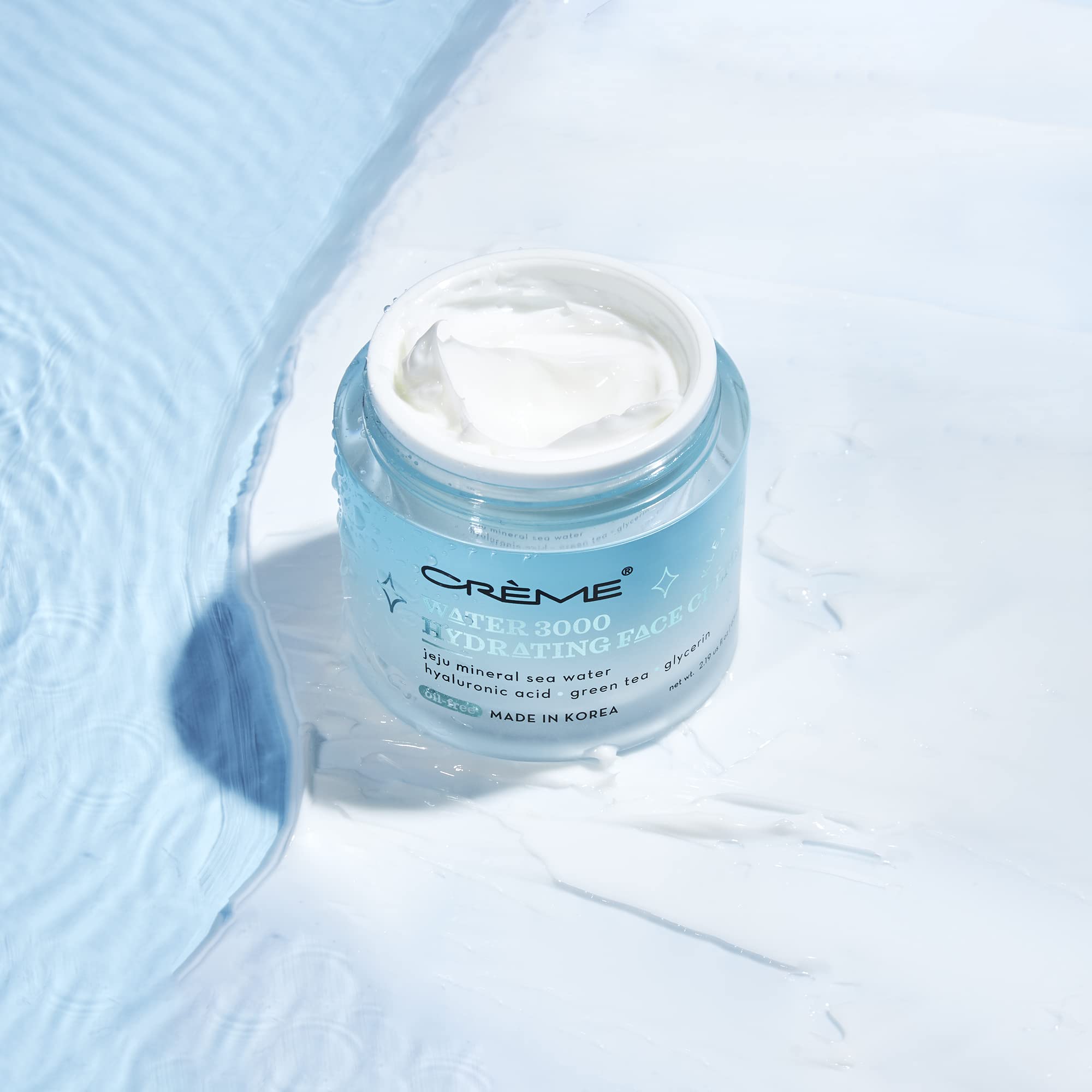 The Crème Shop jar beside a ruler showing compact size and travel-friendly convenience