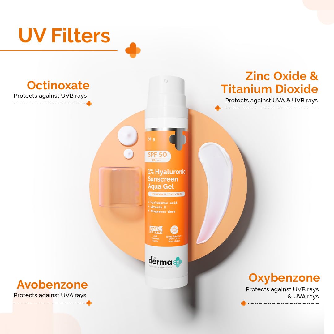 The Derma Co sunscreen blended on skin showing non-greasy finish benefit