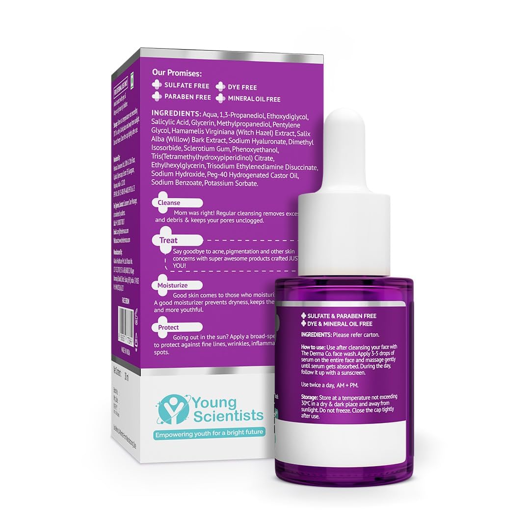 The Derma Co bottle on a bathroom shelf in a routine-focused lifestyle setting