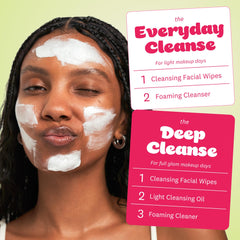 The Face Shop cleansing in use on hands illustrating effective makeup removal benefit
