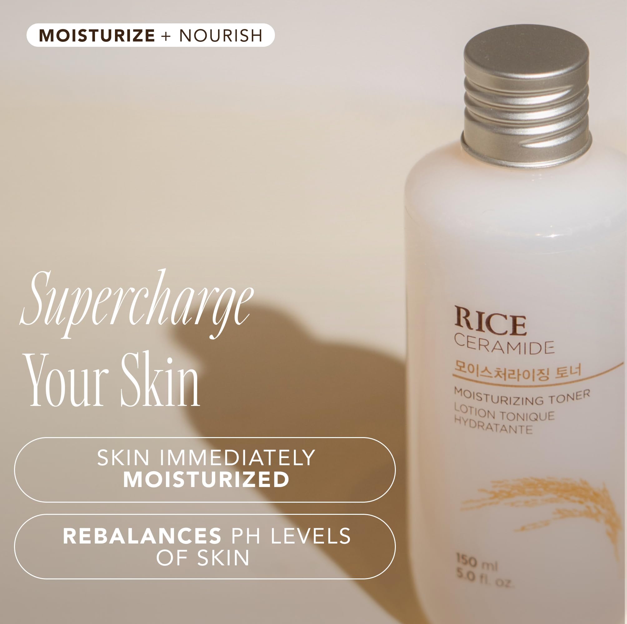Rice grains and oil texture representing The Face Shop ingredients for gentle nourishment and glow