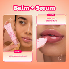 THE FACE SHOP tube beside makeup items on vanity showing prep use benefit: makeup-ready results