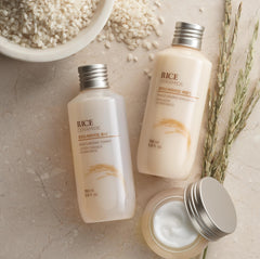Full-size and mini bottles side-by-side to show scale of The Face Shop travel plus home sizes