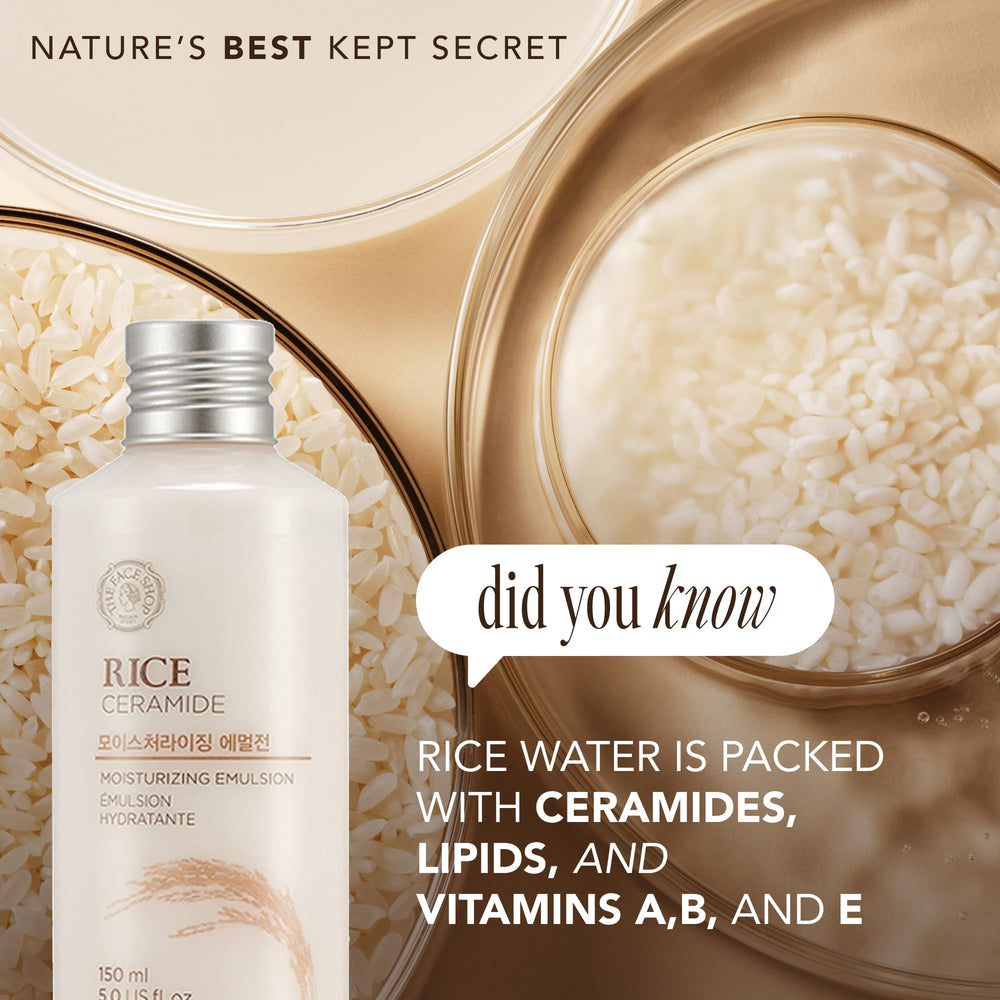 Hand holding travel-size The Face Shop bottle for portability and on-the-go skincare convenience