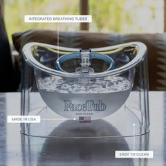 The FaceTub top contour shot showing ergonomic rim for comfortable facial placement benefit