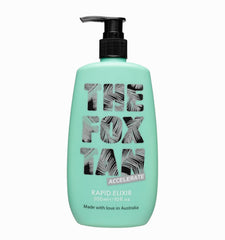 THE FOX TAN front bottle view showing sleek 300mL packaging and clarity benefit