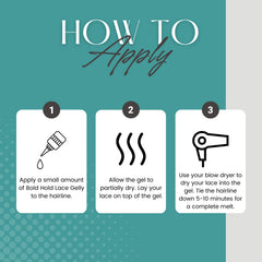 Tied-down lace melt using The Hair Diagram gel for a seamless hairline