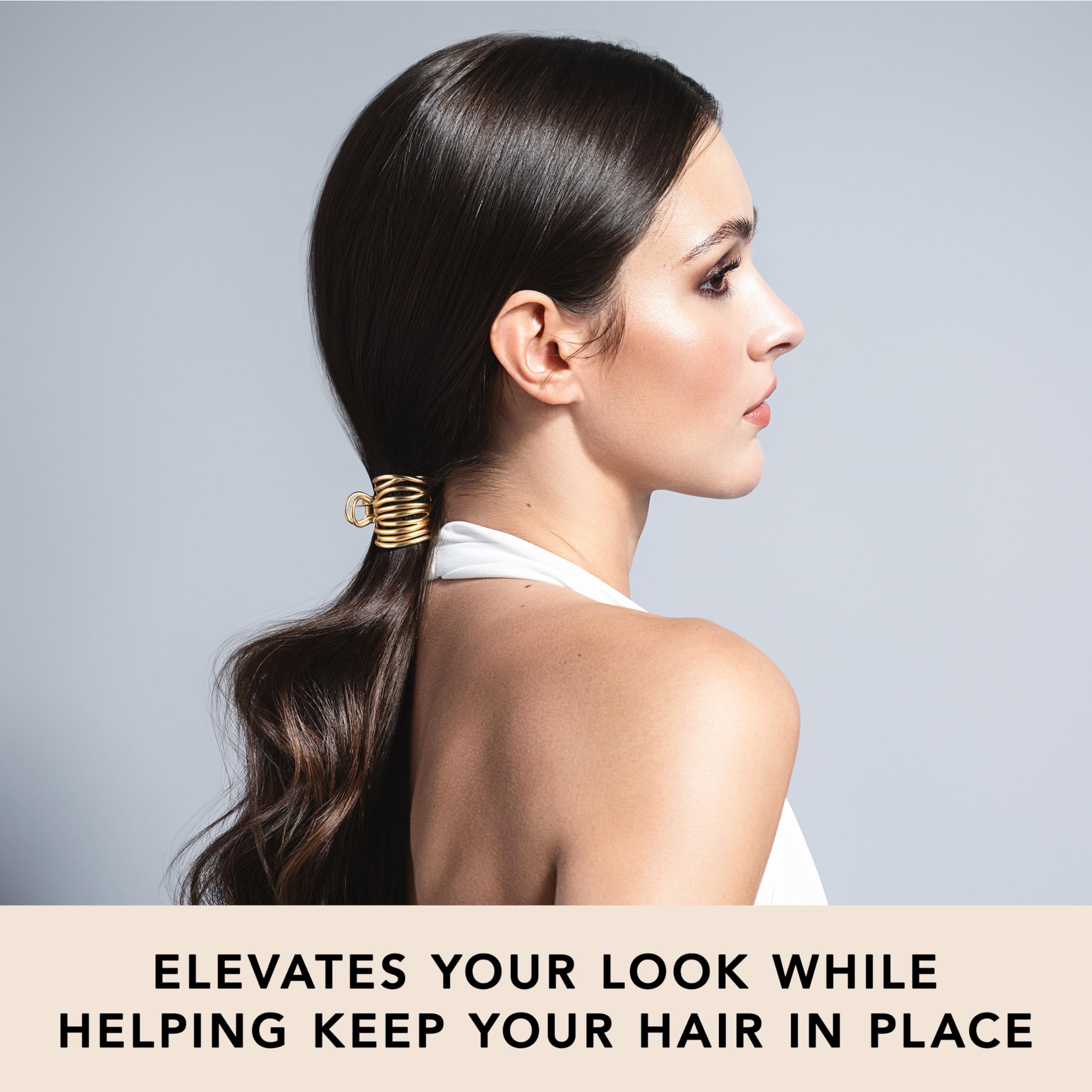 The Hair Edit cuff on a sleek ponytail demonstrating instant polished, jewelry-like style