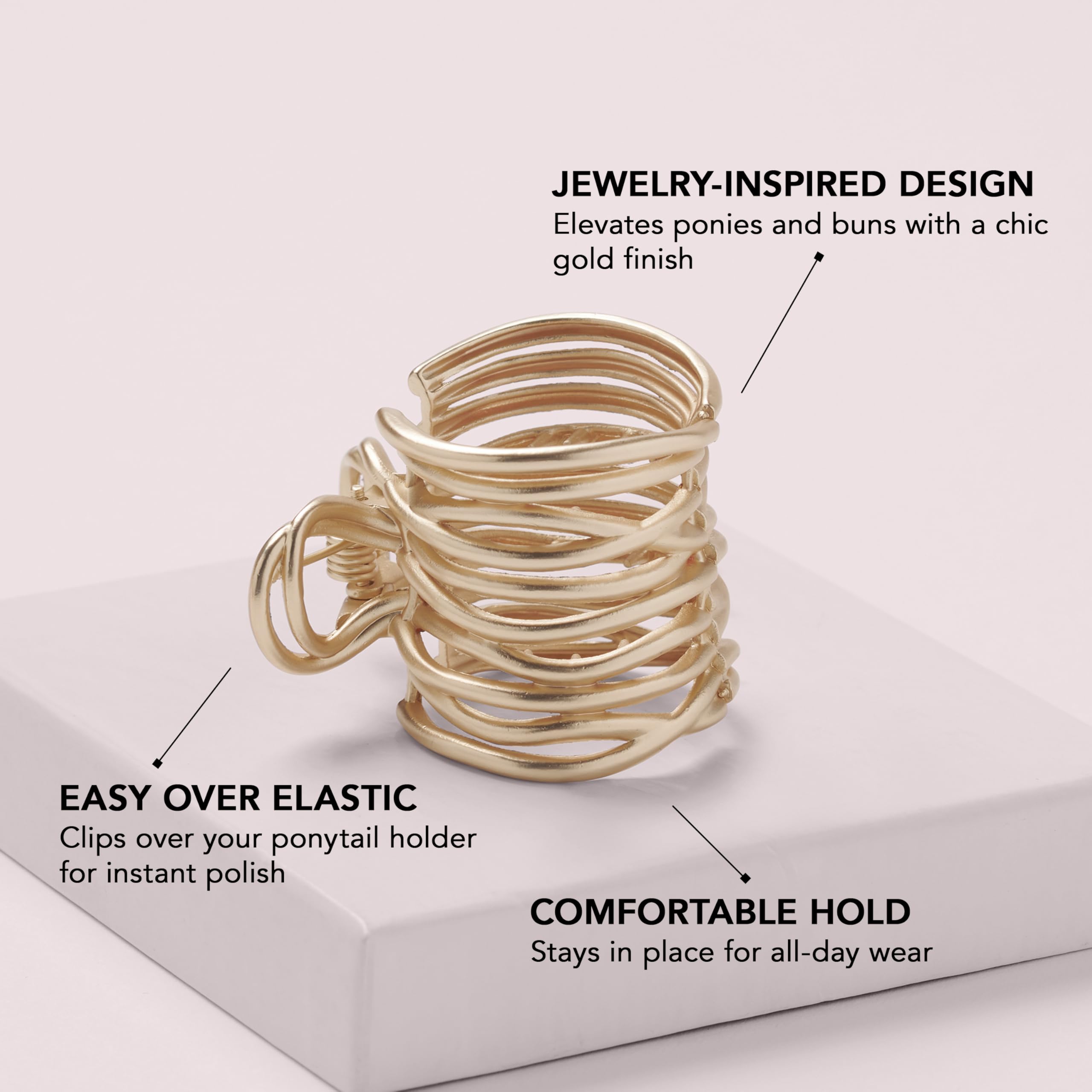The Hair Edit side view of clasp showing secure clip mechanism and easy snap benefit