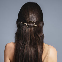 The Hair Edit hoop close-up highlighting smooth metal detail and durable construction
