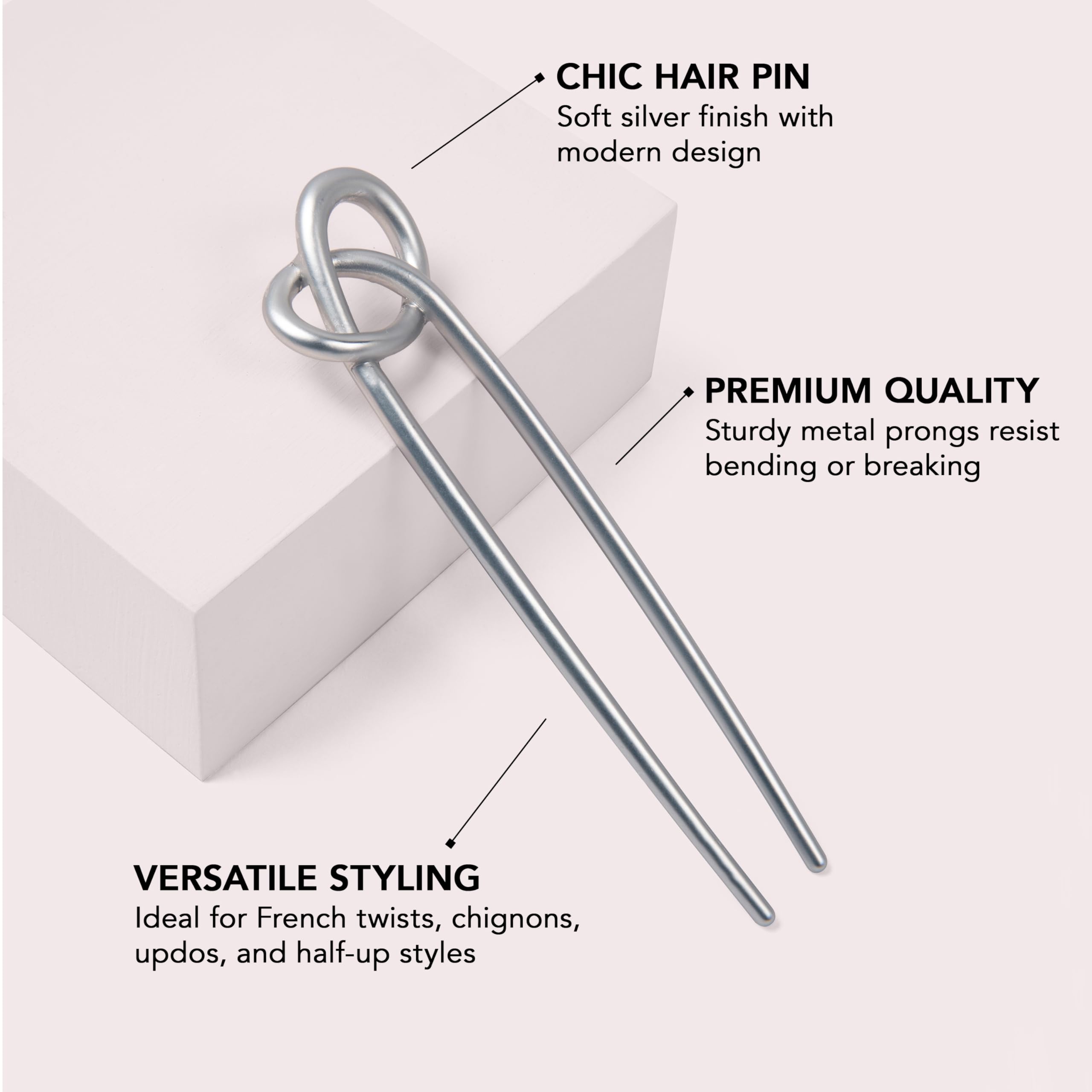 The Hair Edit pin securing a chignon bun demonstrating reliable hold