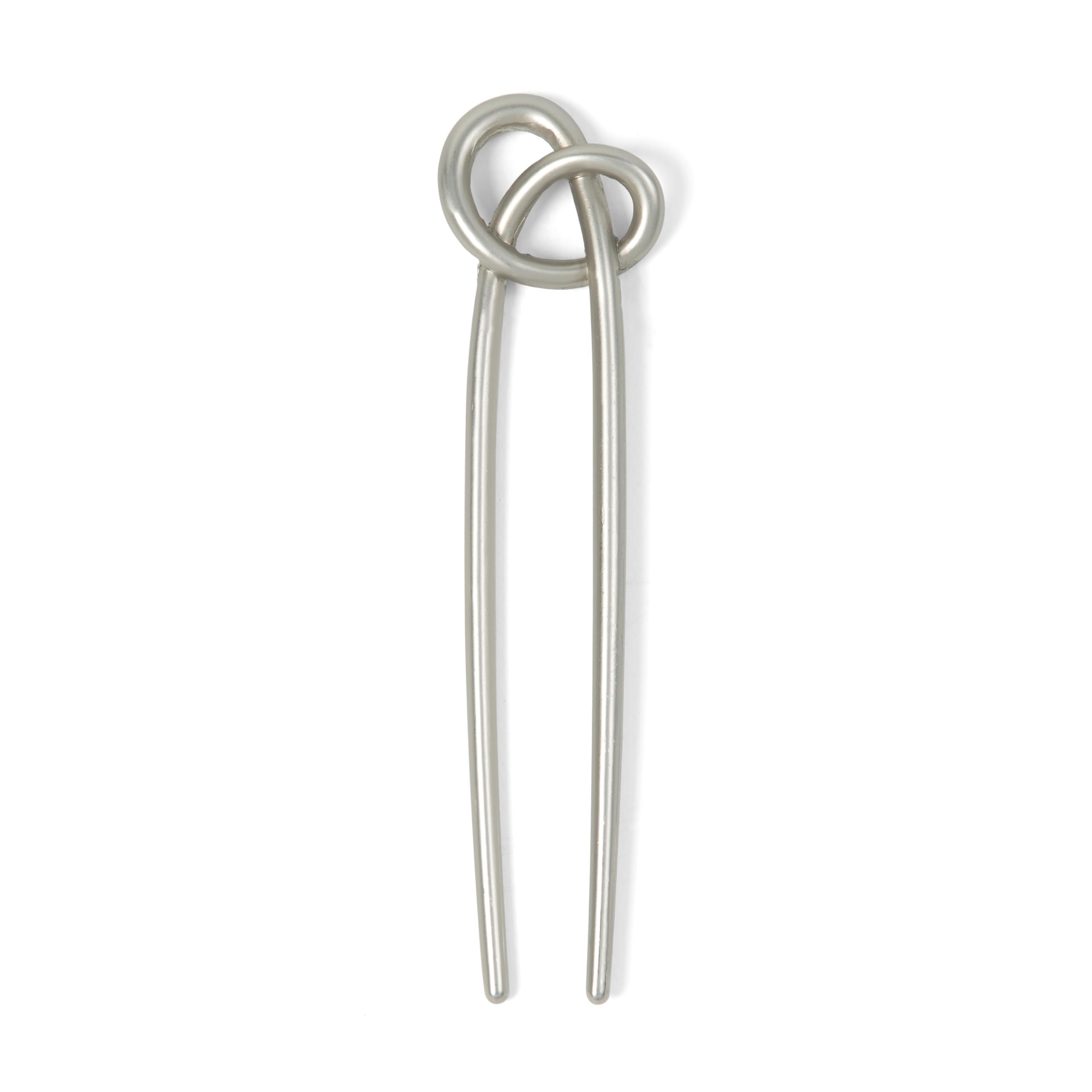 The Hair Edit soft silver pin front view showing sleek design and everyday polish