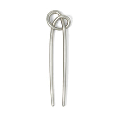 The Hair Edit soft silver pin front view showing sleek design and everyday polish