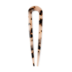 The Hair Edit front view tortoise pin shows elegant profile and everyday sophistication
