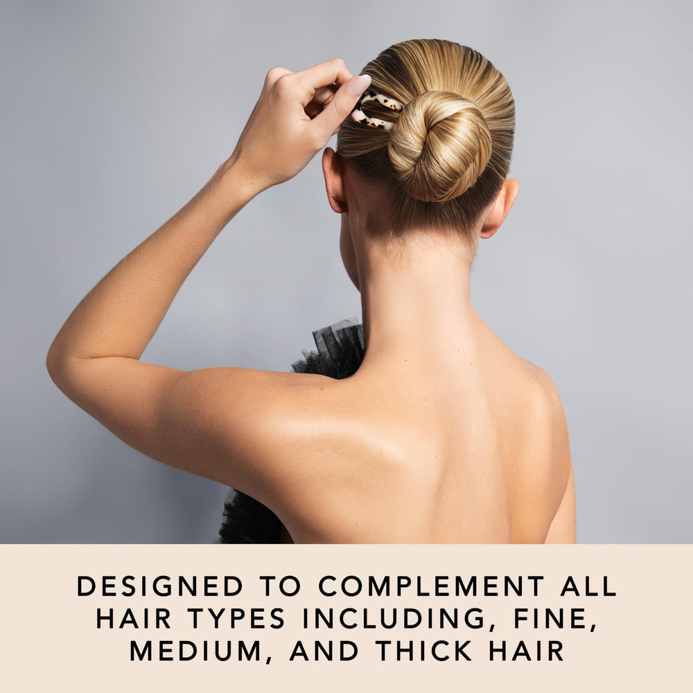 The Hair Edit in-use chignon demonstrates secure bun styling for all-day wear