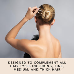 The Hair Edit in-use chignon demonstrates secure bun styling for all-day wear