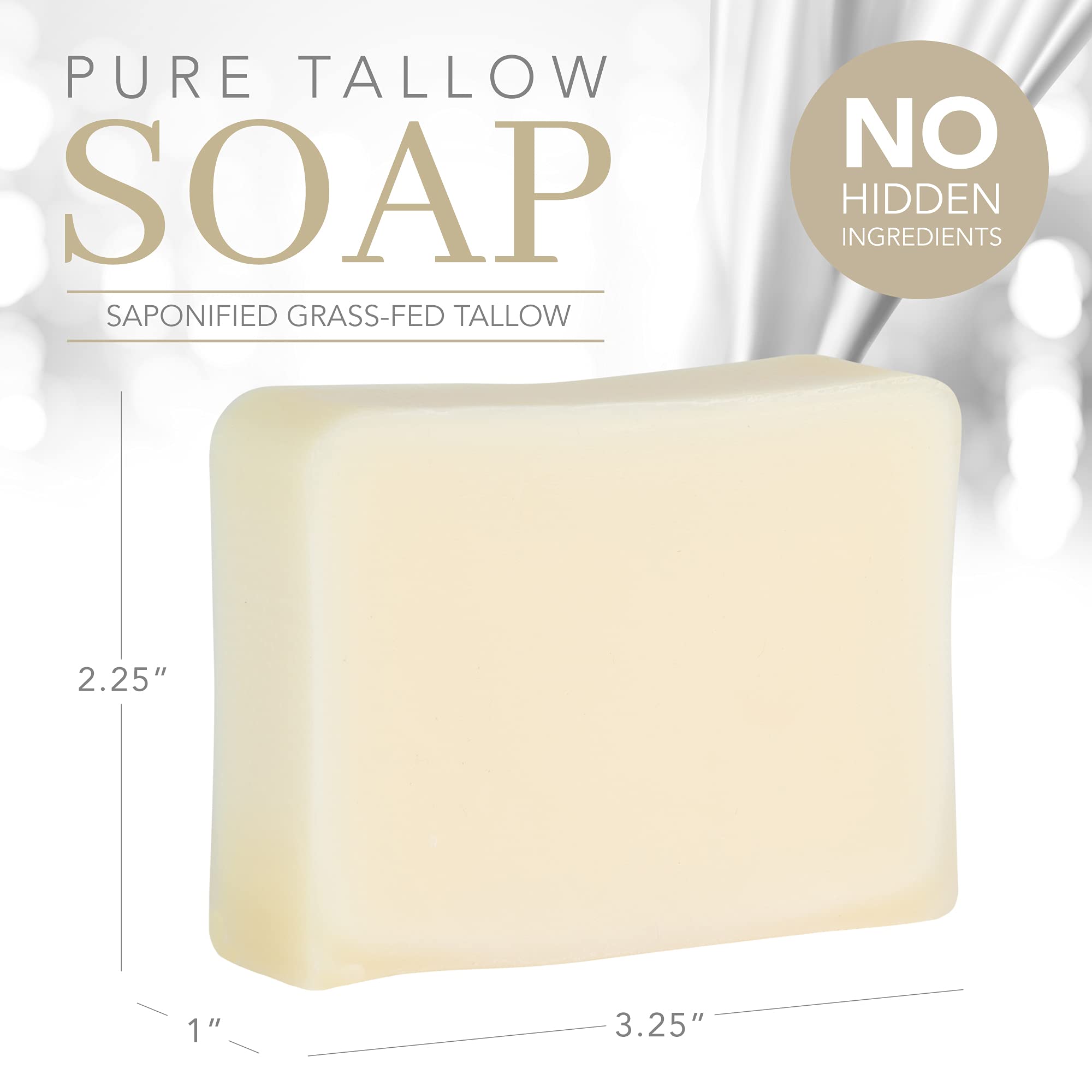 The Healthy Porcupine close-up of tallow bar texture highlighting creamy, moisturizing lather