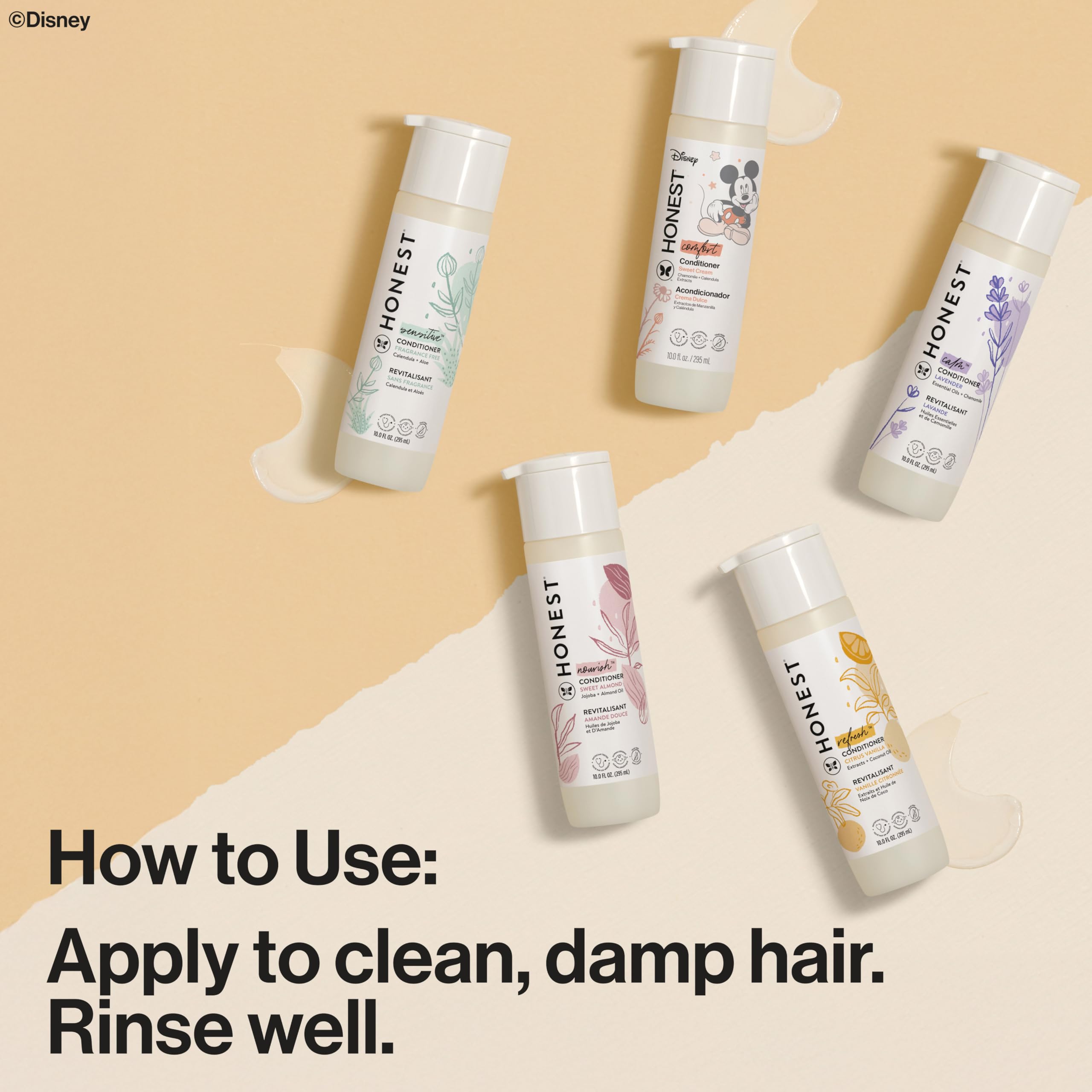 The Honest Company before-and-after detangling image showing smoother, softer hair
