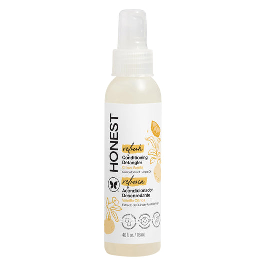 The Honest Company front packaging showing citrus vanilla bottle and benefits