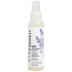 The Honest Company front bottle showing lavender calm detangler benefit of gentle detangling
