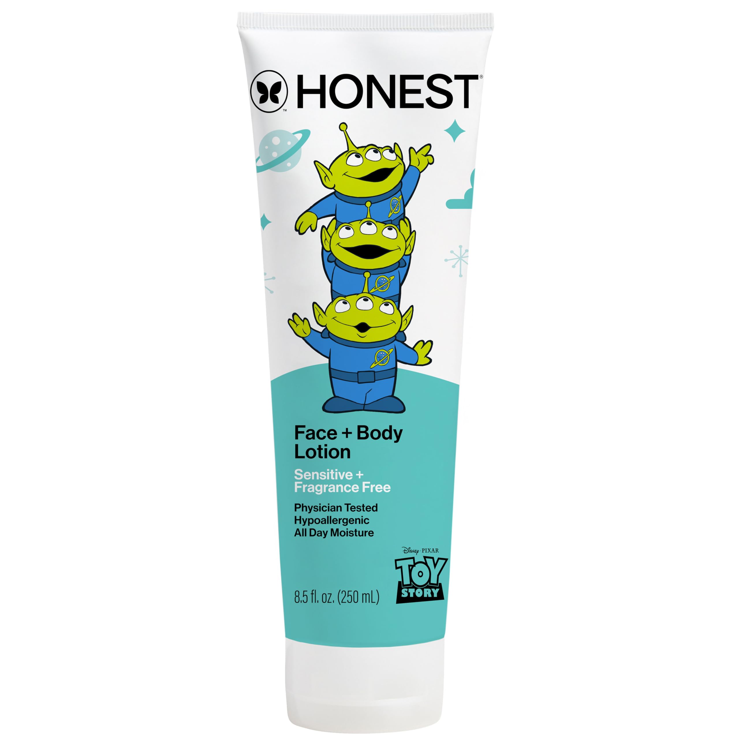 The Honest Company front packaging with Toy Story art showing family-friendly design and safe formula