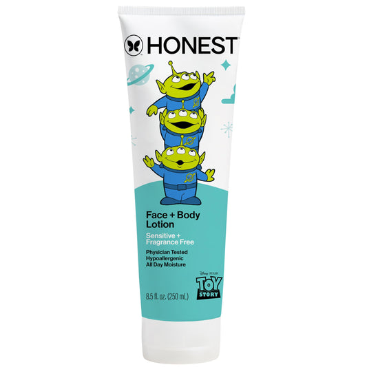 The Honest Company front packaging with Toy Story art showing family-friendly design and safe formula