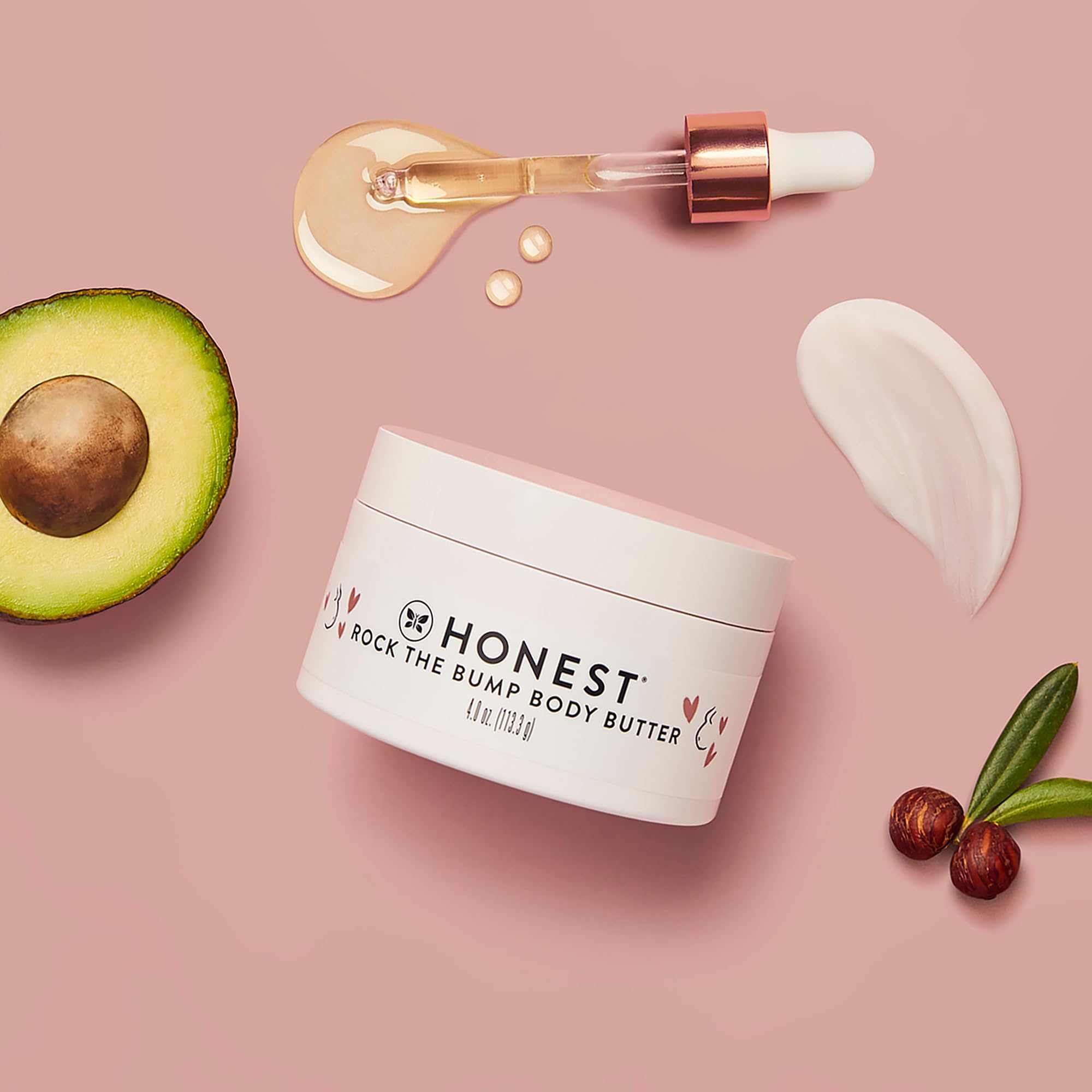 The Honest Company shea and avocado close-up showing nourishing ingredients
